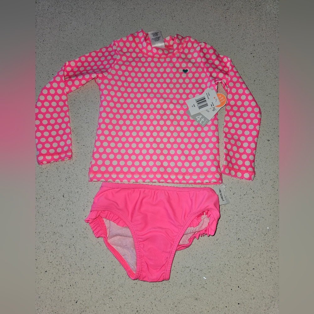 Ruffled  rash guard carters swimsuit bathing swim suit floral girl